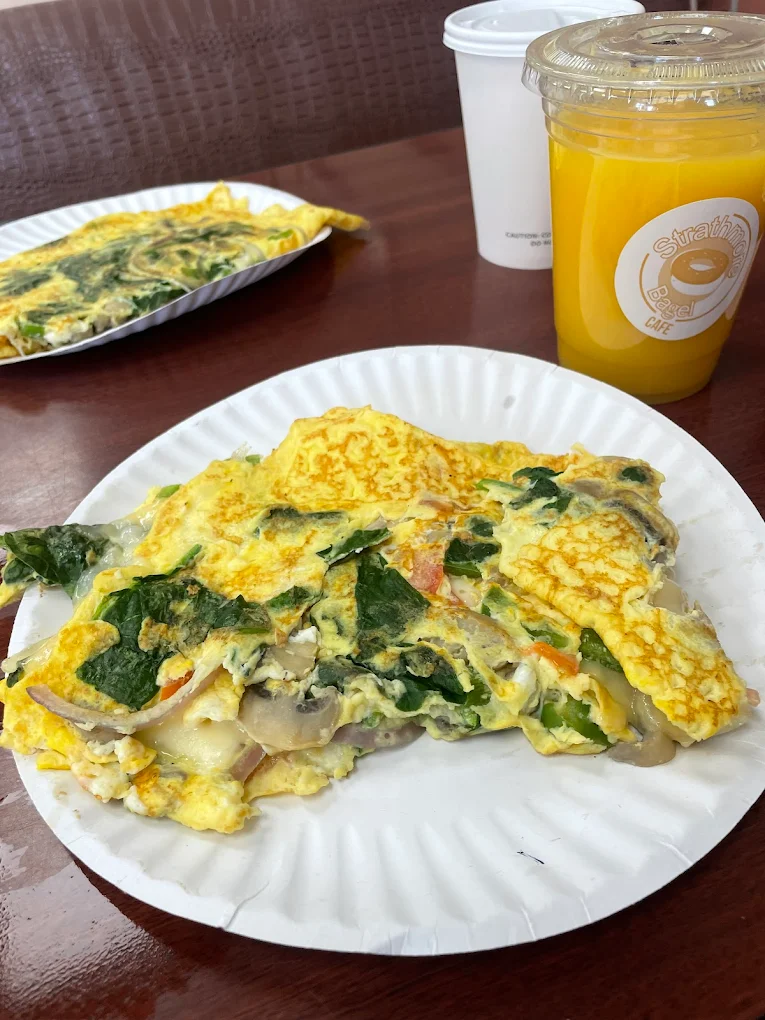 Fresh omelette plate with orange juice from Strathmore